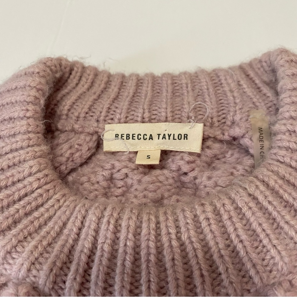 Rebecca Taylor cashmere/wool blend pink sweater - Picture 3 of 7